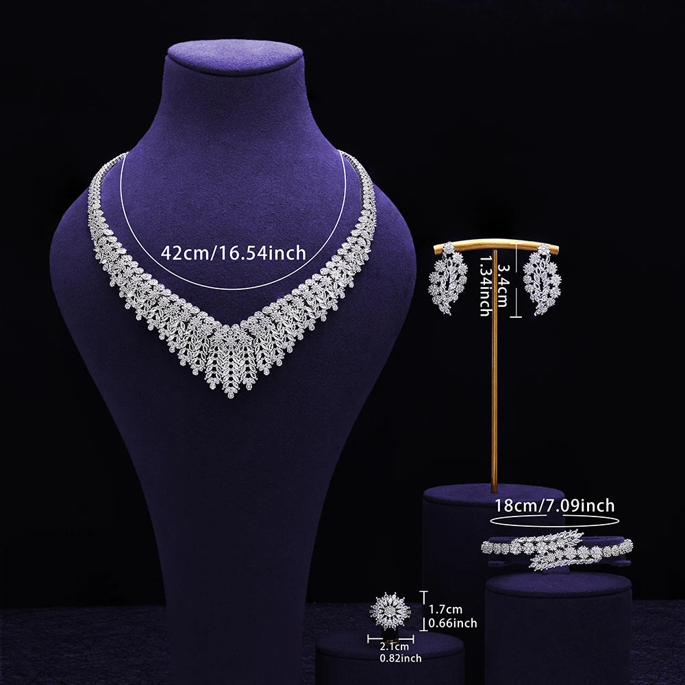 African 4pcs Bridal Jewelry Sets New Fashion Dubai Jewelry Set For Women Wedding Party Accessories Design