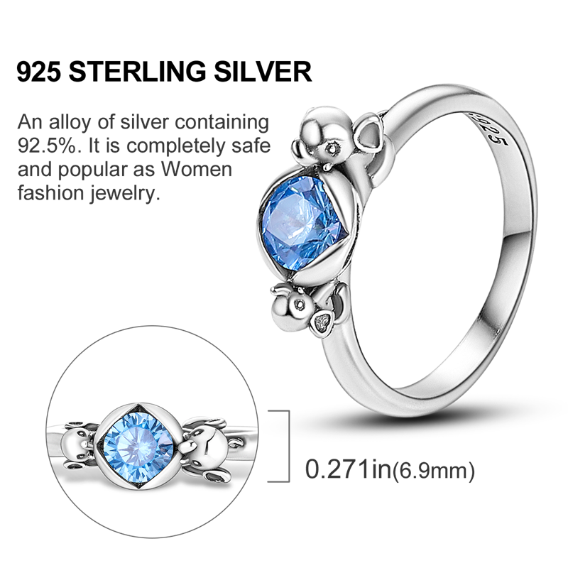 Star Moon 925 Sterling Silver Ring