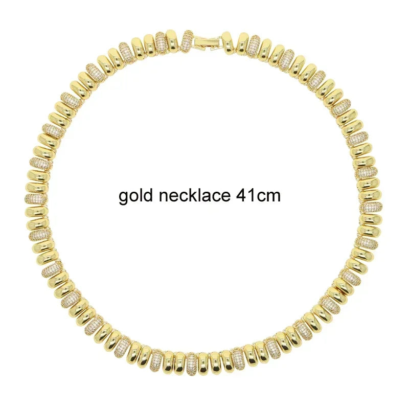 2025 New Fashion Snake Chain Bracelet Herringbone Gold Color Beaded Link Chain Pave Bling 5A CZ Iced Out Jewelry for Women