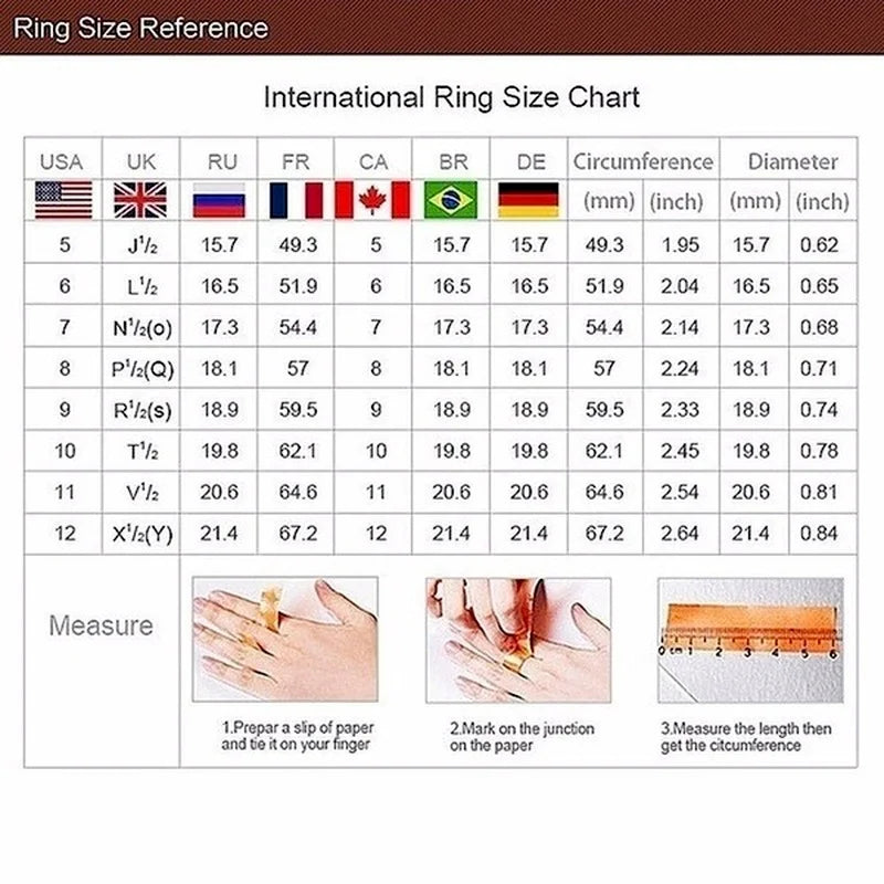 Elegant Gold Color Hip Hop Ring for Women Fashion Inlaid Zircon Red Stones Wedding Rings Set Party Bridal Engagement Jewelry