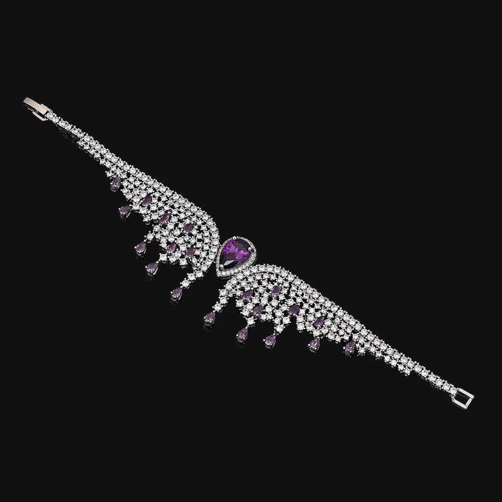 2025 New 4-piece Bridal Wedding Jewelry Set, Cubic Zirconia, Luxury Women's Jewelry, Women's Wedding Party Accessories