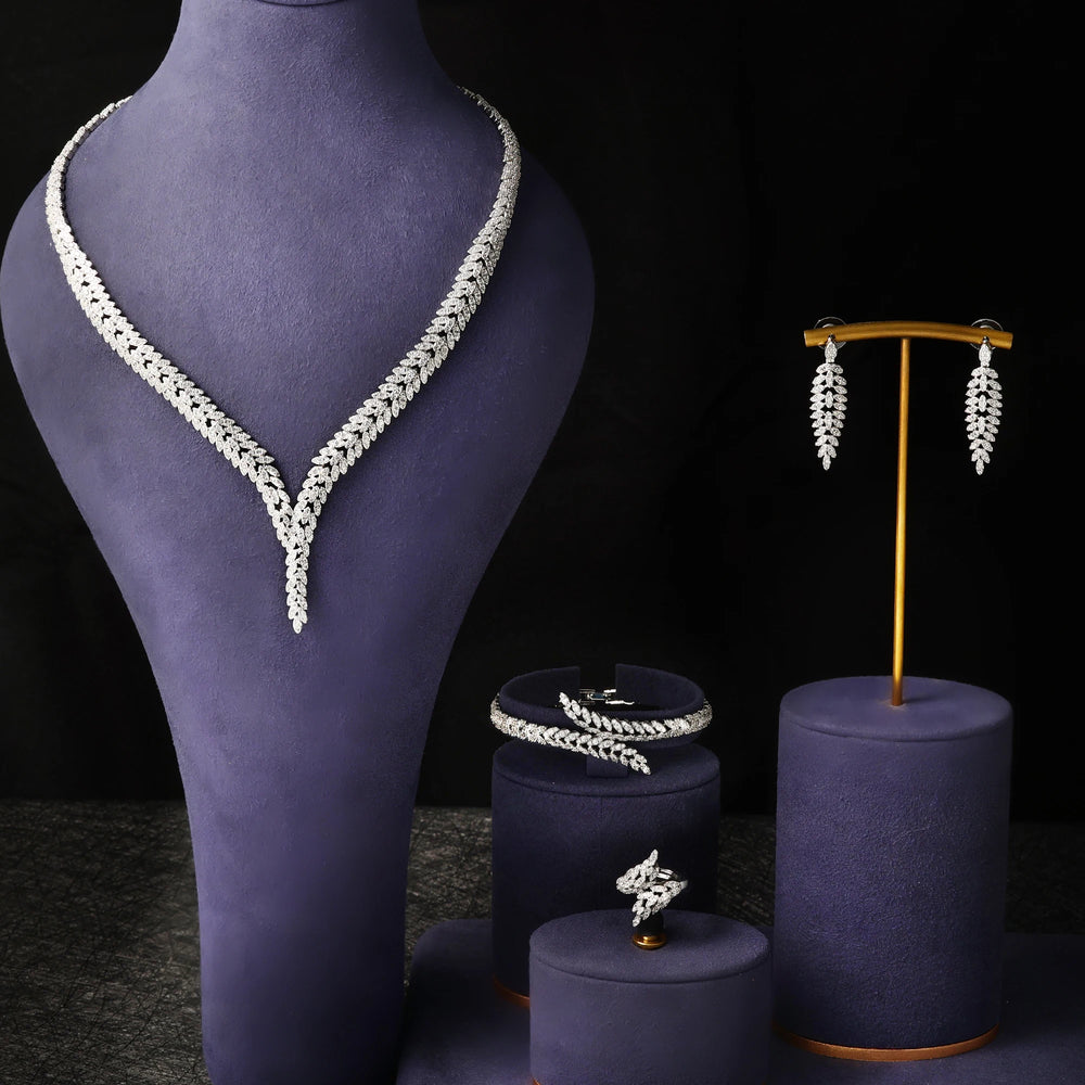 2025 Best Selling African 4-Piece Bridal Jewelry Set New Fashion Dubai Jewelry Set Women's Wedding Party Accessories Design