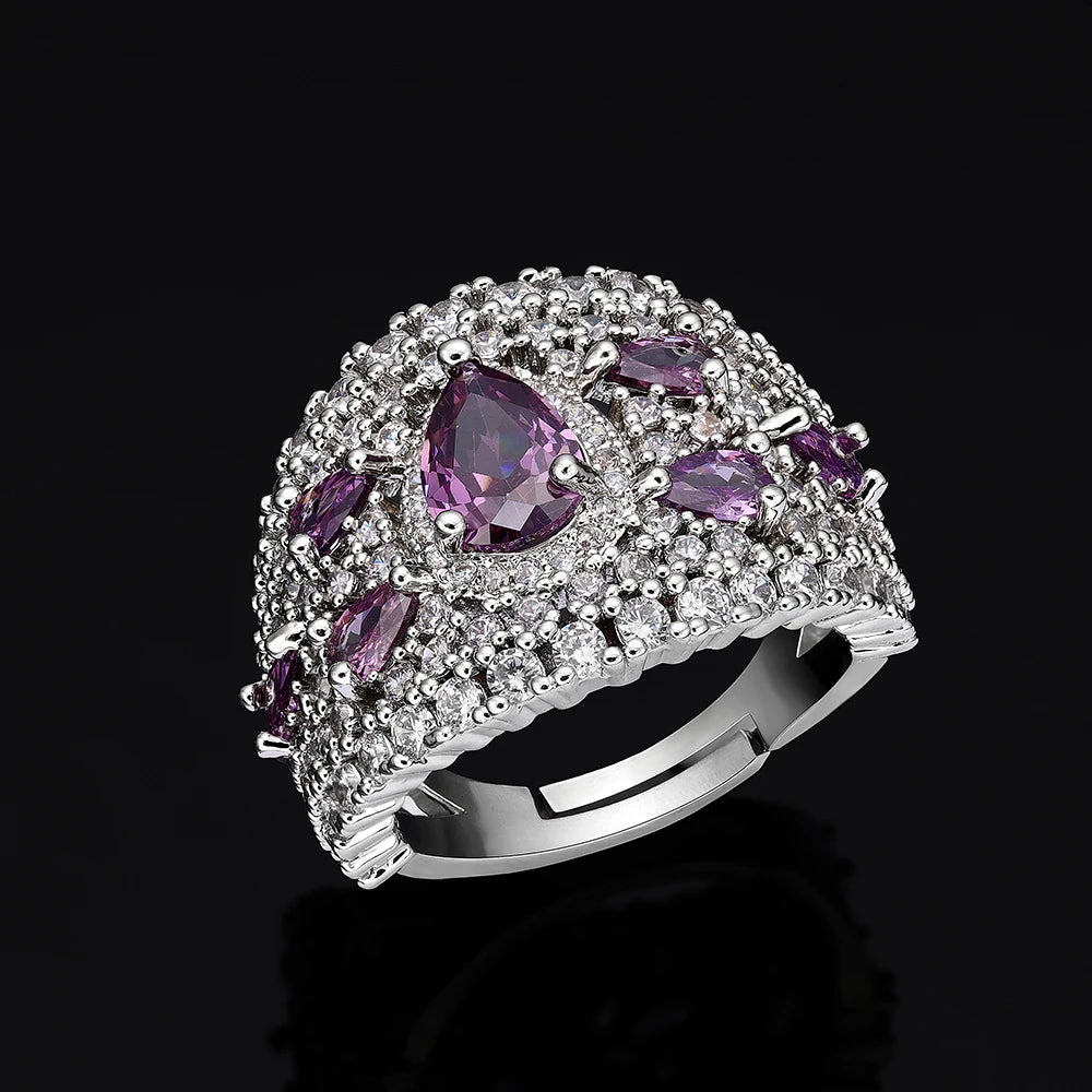 2025 New 4-piece Bridal Wedding Jewelry Set, Cubic Zirconia, Luxury Women's Jewelry, Women's Wedding Party Accessories