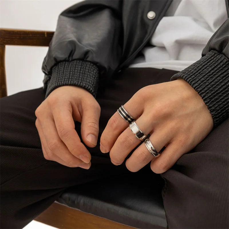 Stainless steel Punk Poker Joker Silver Color Rings for Men Goth Skeleton Billiards Set Couple Emo Jewelry Anillos Hombre