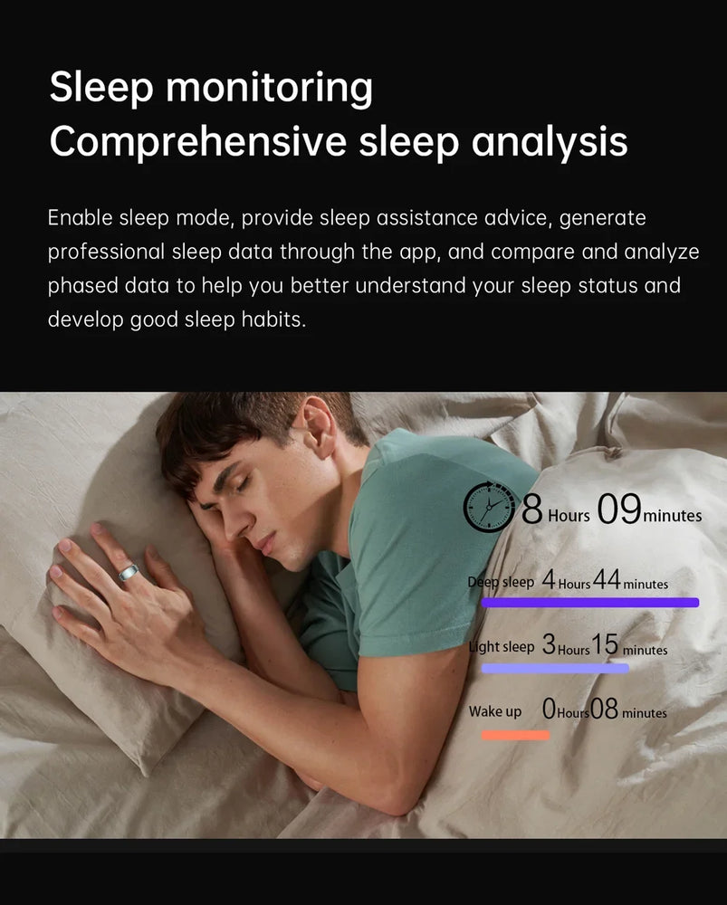 Introducing the 2024 Smart Ring R3, a cutting-edge technology that combines style and functionality. This innovative ring is not only waterproof with an IP68 rating, but it also serves as a health tracker, monitoring your heart rate and sleep patterns. Compatible with both Android and iOS devices, this magic finger wear is set to revolutionize the way we interact with technology.