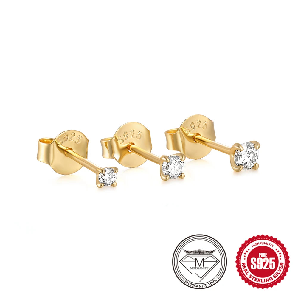 0.5-1.2 Carat D Color Moissanite Ear Stud Earrings For Women 925 Sterling Silver Sparkling Piercing Earring Fine Jewelry