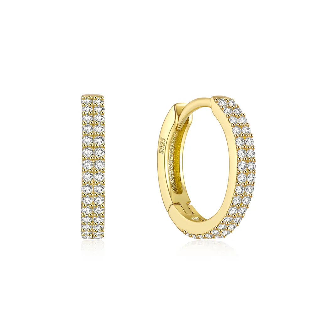 Classic Piercing Hoop Earrings for Women 925 Sterling Silver Zircon Round Huggie Earring Engagement Jewelry Pendient