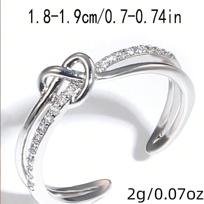 1 Pc Exquisite Cross Twist Design Fashion Simple Silver Gold Rose Gold Color Rings Women Daily Party Gift Open Ring
