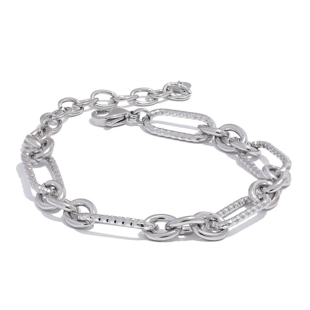 Waterproof Stainless Steel Metal Handmade Neck Chain Necklace Bracelet for Women Statement Fashion Jewelry PVD Plated