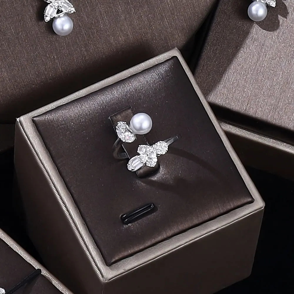 2024 New luxury four piece cubic zirconia jewelry set, suitable for female bride party wedding accessories Saudi Arabia Dubai