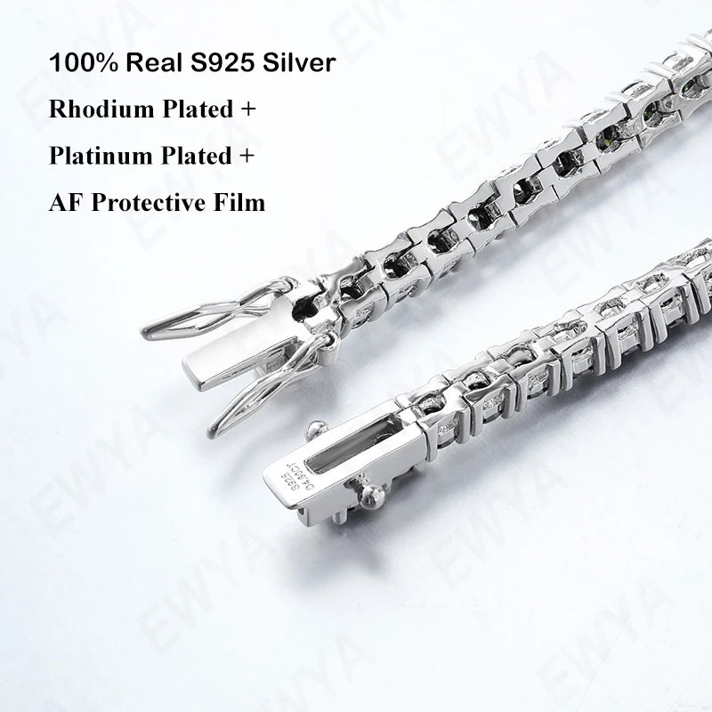 925 Sterling Silver Moissanite Bracelet 0.1ct 3mm D VVS1 Diamond with GRA for Women Sparkling Wedding Party Fine Jewelry