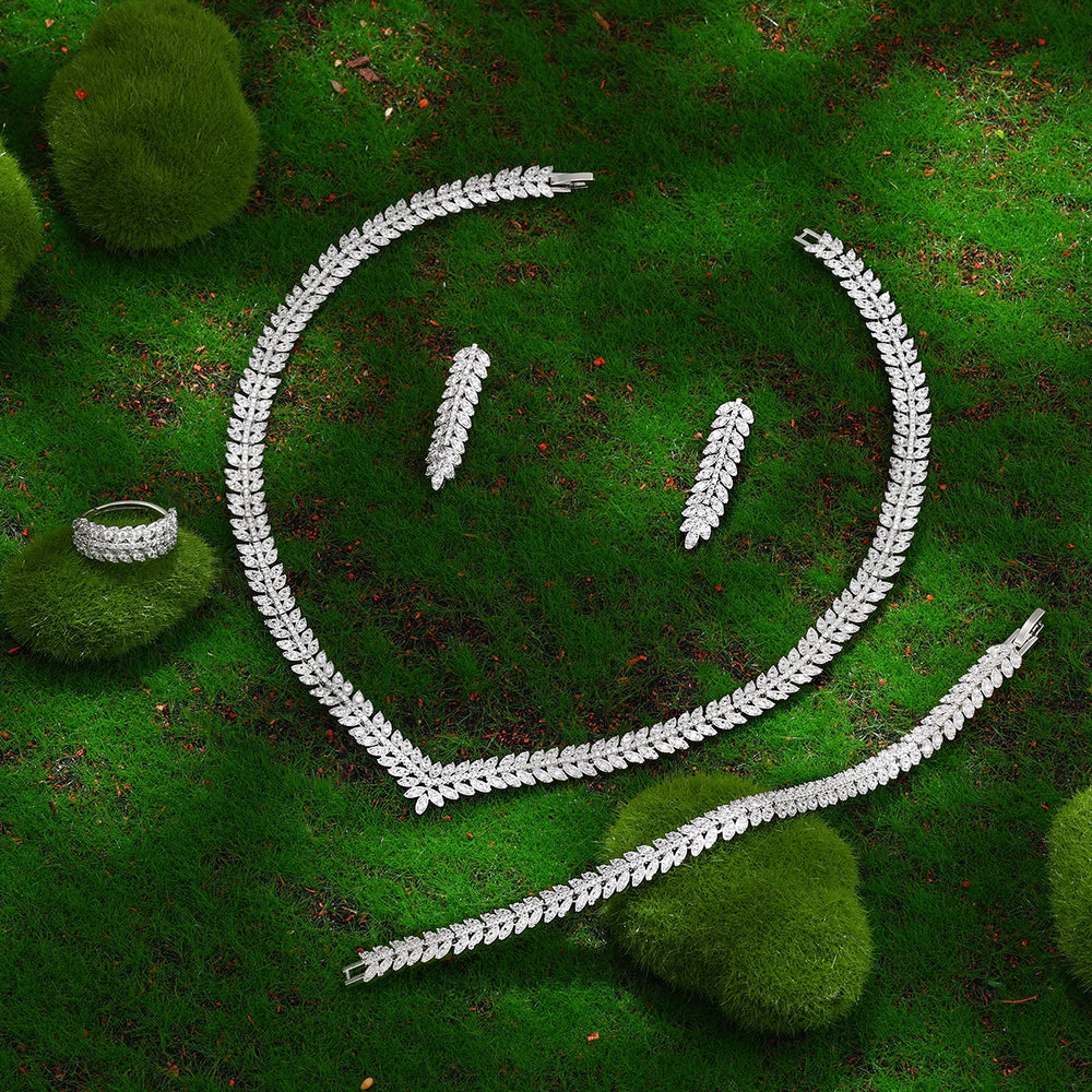 2025 Hot Selling Cubic Zirconia Bridal Wedding Jewelry Set Bridal 4-piece Set Women's Jewelry Set Jewelry Brand Reproduction