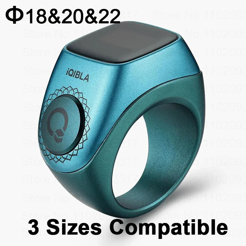 The Qibla Zikr Flex Pro is an aluminum alloy smart ring designed for Muslim Tasbih counting. It features a digital Tasbih counter and is IP67 waterproof. It comes in two different sizes and is compatible with various devices.