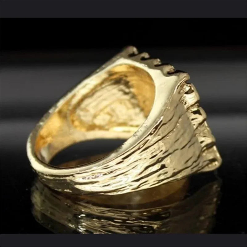 New Jewelry Hollowed-out Ring Electroplating  Protection Wear Resistant Men's Ring Personality Uneven Bumpy Rings