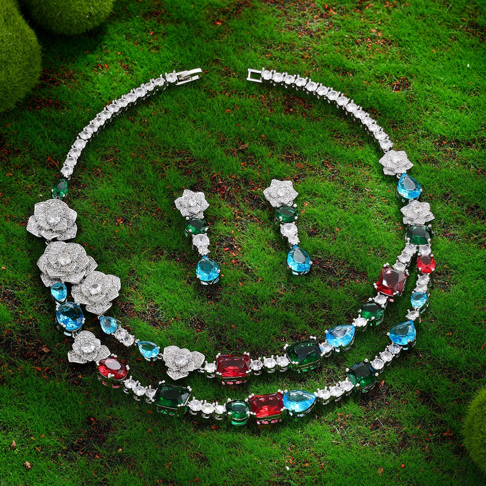 2025 Hot Selling Cubic Zirconia Bridal Wedding Jewelry Set Bridal 4-piece Set Women's Jewelry Set Jewelry Brand Reproduction