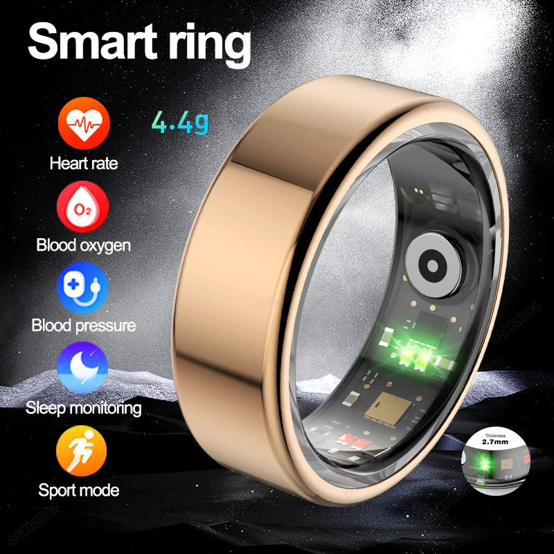 2024 New Smart Ring Health Heart Rate Blood Oxygen Sleep Monitor IP68 Waterproof Sport Fitness Tracker Ring Smart For Android IOS