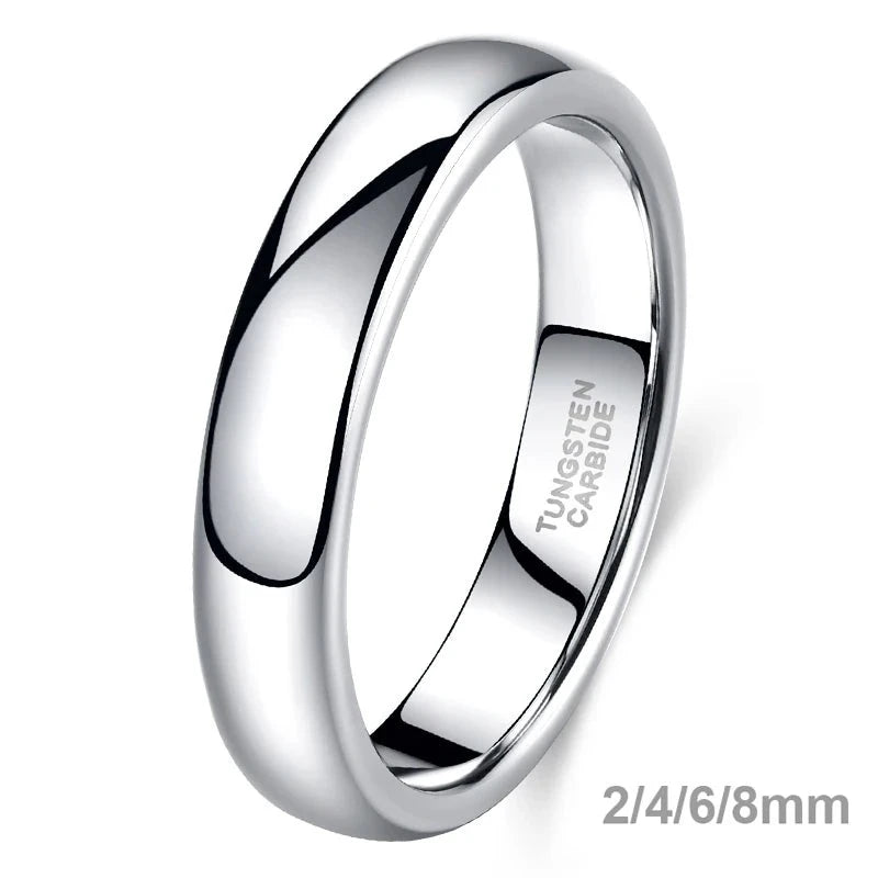 Classic Jewelry 2/4/6/8mm Cute Men Women Simple Rings Polish 100% Pure Tungsten Carbide Ring Wedding Band Engagement Ring
