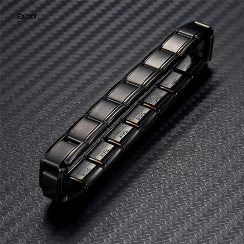 2025 New Y2k Fashion Stainless Steel Bracelet for Men Women 9mm Width Gold Color  Black Bangle Girls Jewelry Wedding Gift