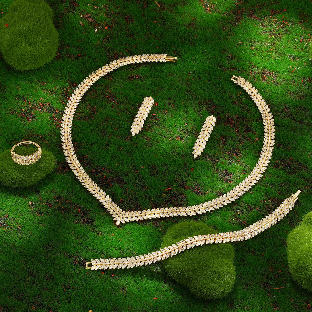 2025 Hot Selling Cubic Zirconia Bridal Wedding Jewelry Set Bridal 4-piece Set Women's Jewelry Set Jewelry Brand Reproduction