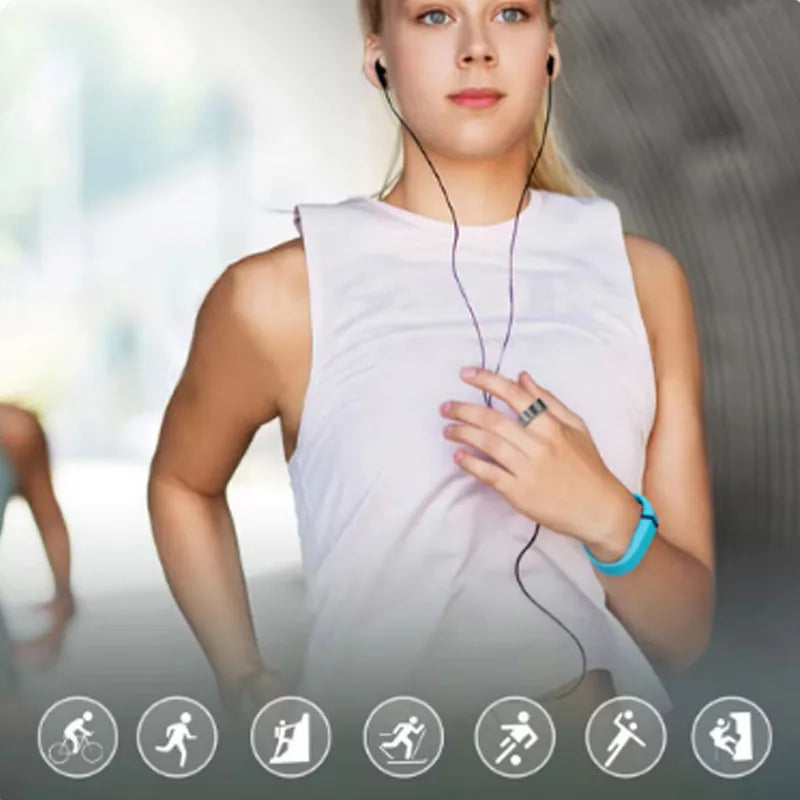 2024 For iPhone 7 8 Plus Smart Ring Men Women Heart Rate Blood Oxygen Monitor IP68 & 5ATM Waterproof Smartring Multi-sport Mode