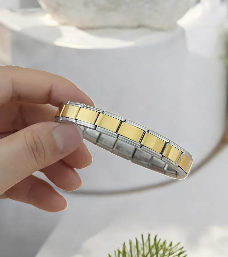 2025 New Y2k Fashion Stainless Steel Bracelet for Men Women 9mm Width Gold Color  Black Bangle Girls Jewelry Wedding Gift