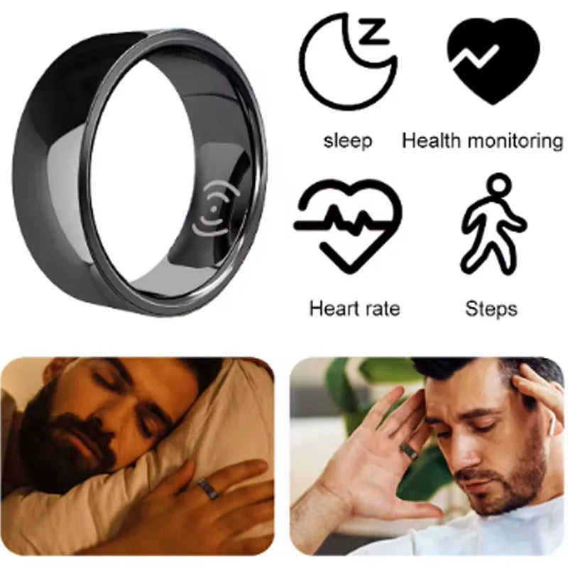 2024 New Smart Health Ring Fitness Tracker Sleep Blood Pressure Heart Rate Monitor For ZTE Nubia RedMagic 6S Pro Cubot P60