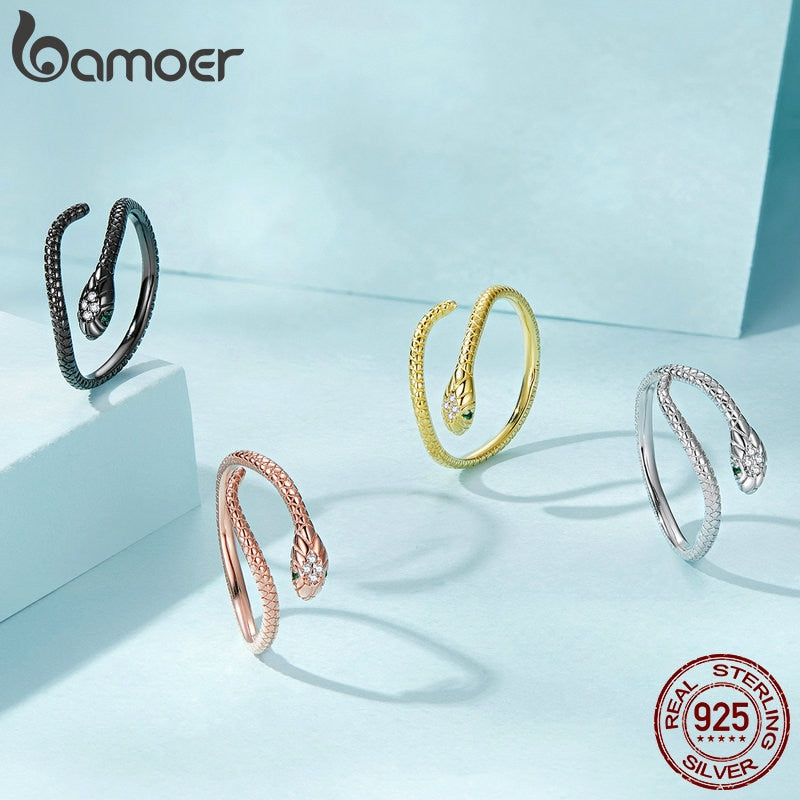 Sterling Silver Snake Adjustable Ring