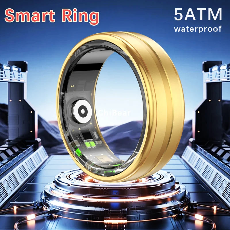 2024 Smart Ring Men Women IP68 Waterproof Heart Rate Blood Oxygen Sleep Health Monitor Sport Fitness Health Ring for Android IOS