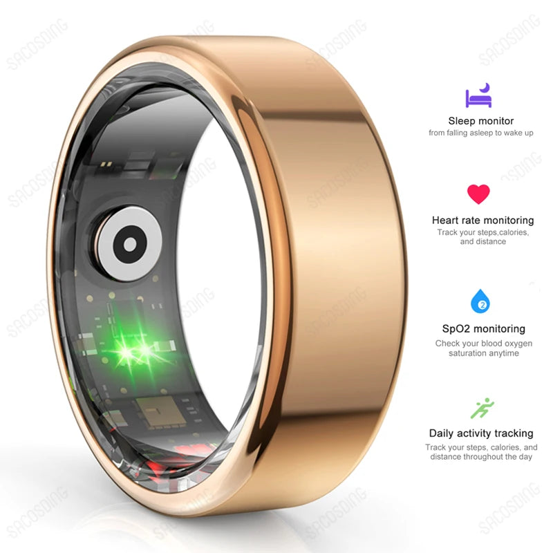 2024 NEW R02 Smart Ring Multifunctional Step Health Tracker Heart Rate Blood Oxygen Monitor Waterproof Men Women Sleep Fitness