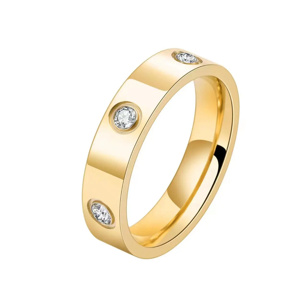 This luxurious piece of jewelry is a stainless steel love ring designed for both men and women. With its classic cross design and rose gold color, it exudes elegance and sophistication. Adorned with CZ crystals, it adds a touch of sparkle and glamour. Perfect as a wedding gift or a symbol of love, this ring is a true statement piece.