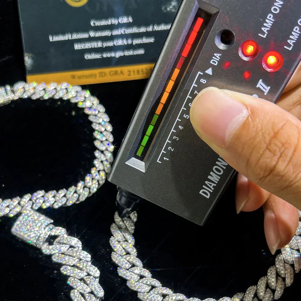 D VVS1 Moissanite Cuban Bracelet Original s925 Sterling Silver Plated 18k White Gold with GRA Bracelets for Women Man