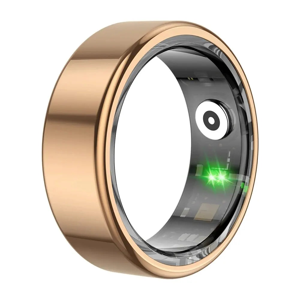 This military-grade titanium steel shell smart ring offers health monitoring capabilities and is both IP68 and 3ATM waterproof. It also features multi-sport modes for versatile use.