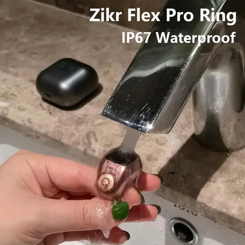 The Qibla Zikr Flex Pro is an aluminum alloy smart ring designed for Muslim Tasbih counting. It features a digital Tasbih counter and is IP67 waterproof. It comes in two different sizes and is compatible with various devices.