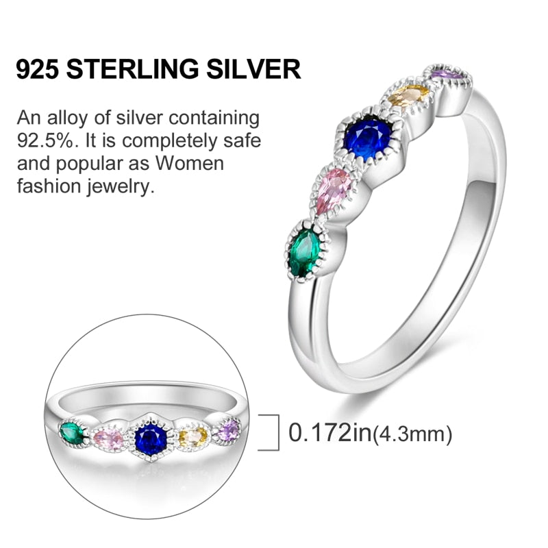 Star Moon 925 Sterling Silver Ring