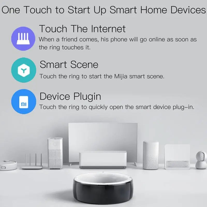 R5 Smart Ring 6 RFID Cards Smart Wearable Device Watch NFC Wear for IOS Androids Mobile Bracelet PC Ewelink Switch Watch