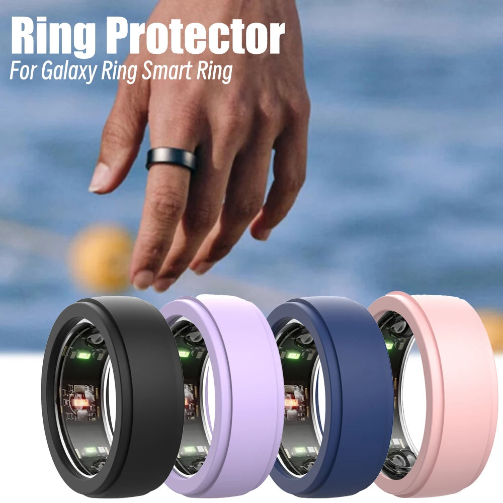 Ring Cover for Oura Ring/Galaxy Ring Anti-Scratch Elastic Silicone Rings Protector for Samsung Galaxy Smart Rings Cover S/M Size