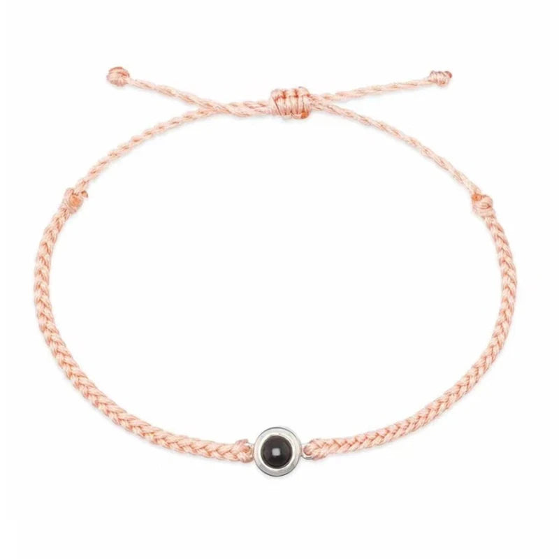 Custom Projection Bracelet Adjustable Circle Photo Projection Bangles Colour Braided Bracelets For Women Commemorative