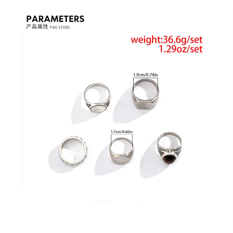 Stainless steel Punk Poker Joker Silver Color Rings for Men Goth Skeleton Billiards Set Couple Emo Jewelry Anillos Hombre