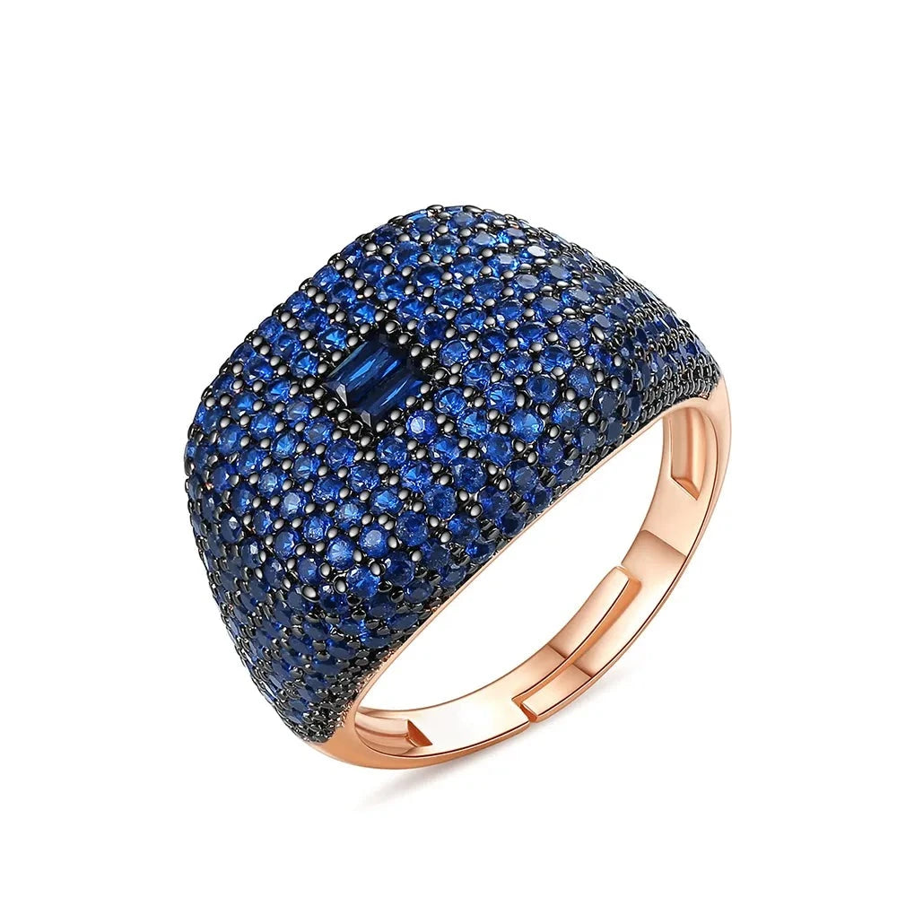 Vintage Iced Cubic Zirconia Adjustable Ring For Women Men Original Punk Aestethic Hip Hop Luxury Jewelry for Christmas