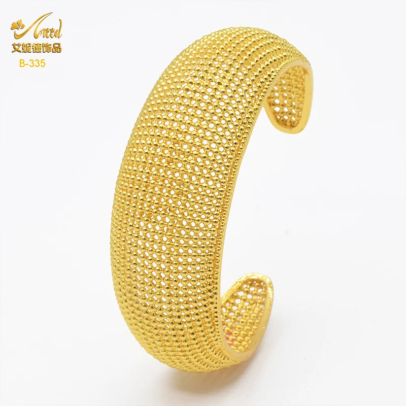 Luxury Dubai Gold Plated Bracelet Ring Earrings 3pcs Jewelry Sets For Women Wedding African Indian Jewellery Anniversary Gifts