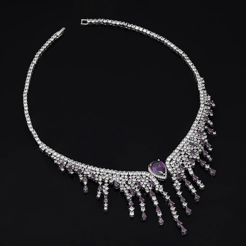 2025 New 4-piece Bridal Wedding Jewelry Set, Cubic Zirconia, Luxury Women's Jewelry, Women's Wedding Party Accessories