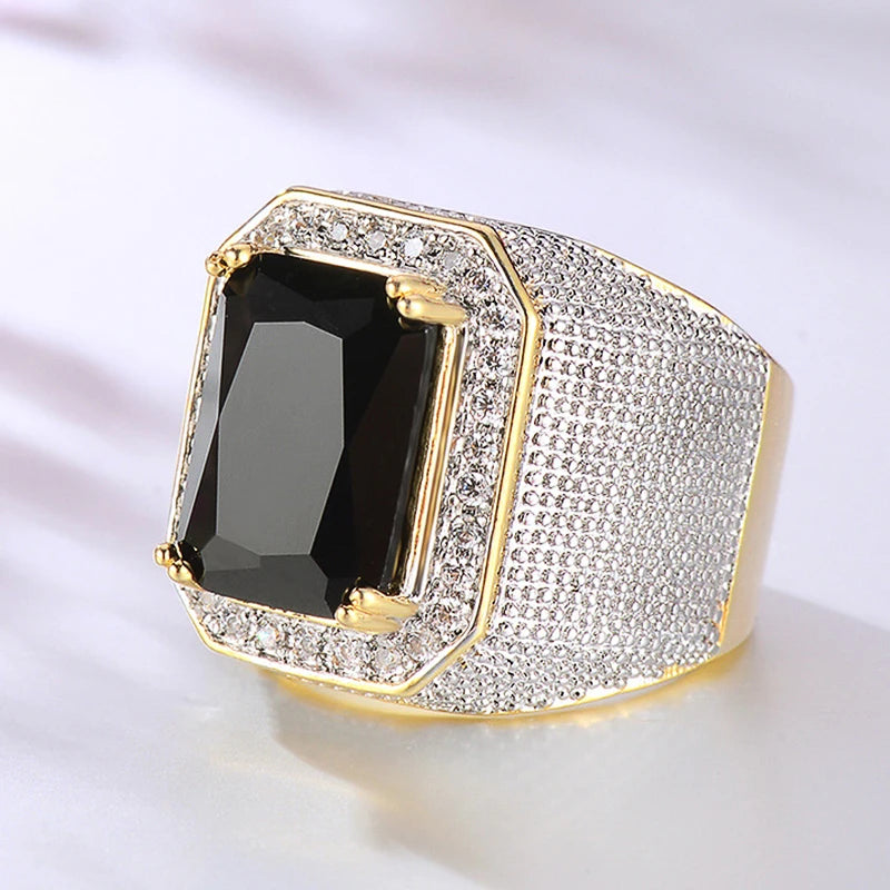 The latest collection of fashionable wedding rings for women featuring black or blue cubic zirconia stones. These geometric designs offer a modern and trendy look, perfect for engagement parties or any special occasion. Elevate your style with these stunning pieces of female jewelry.