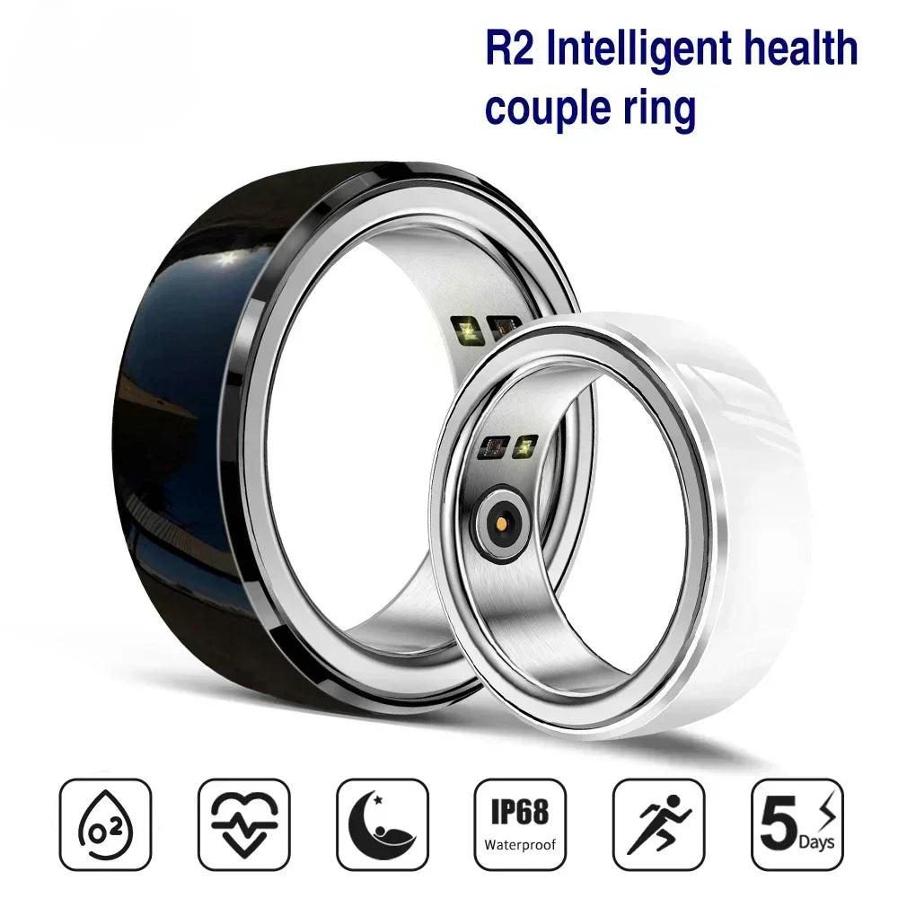 New Fitness Tracker Smart Ring Sleep Pedometer Blood Oxygen Smart Ring with APP IPX8 Waterproof for Health Heart Rate Monitorn