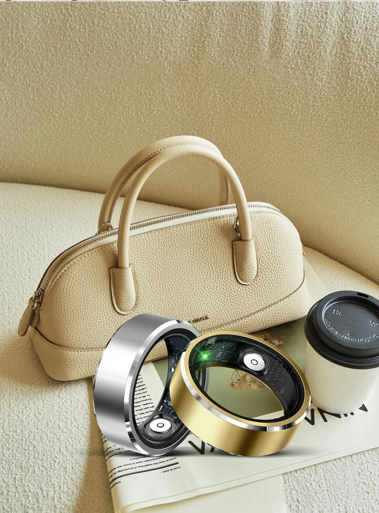 2024 Multifunctional Smart Ring Heart Rate Thermometer Blood Oxygen Monitor Waterproof Men Women Sleep Fitness Tracker Rings R5