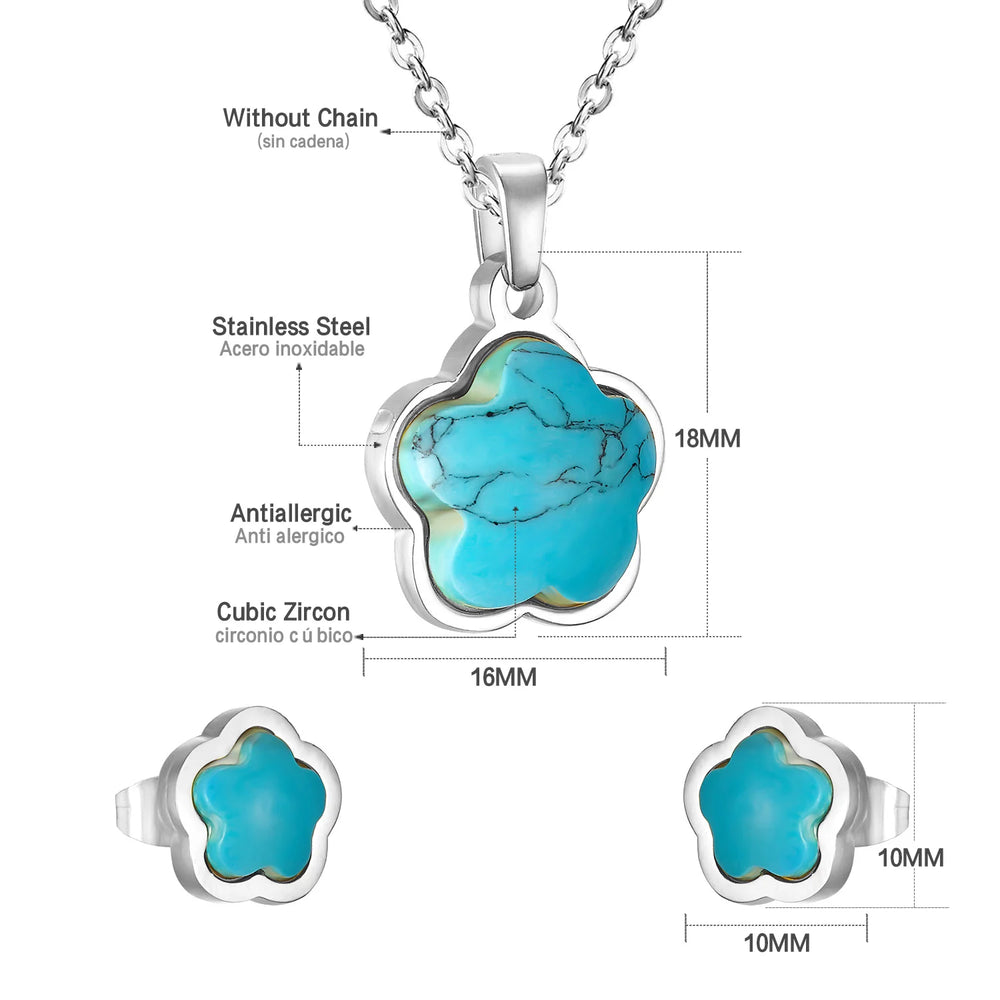 Jewelry Sets Yellow Flowers Pendant Necklace Earrings Stainless Steel For Women Gold Color 2023 Trendy Summer Wholesale