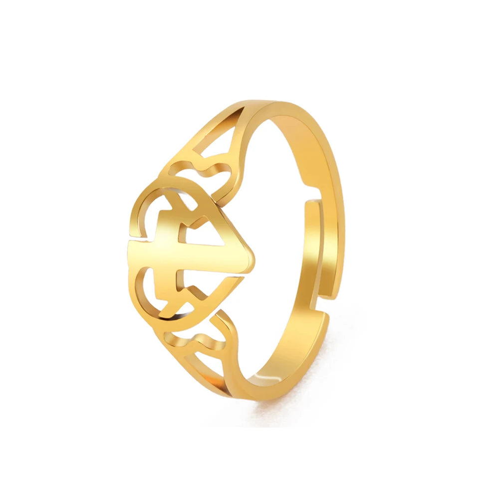 2025 Jesus Cross Rings for Women Stainless Steel Gold Color Open Finger Ring Christian New Fashion Jewelry Party Gift