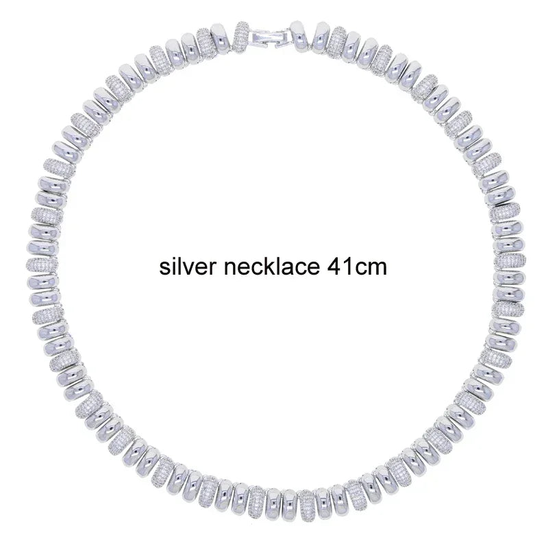 2025 New Fashion Snake Chain Bracelet Herringbone Gold Color Beaded Link Chain Pave Bling 5A CZ Iced Out Jewelry for Women