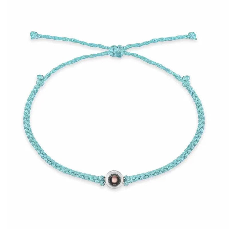 Custom Projection Bracelet Adjustable Circle Photo Projection Bangles Colour Braided Bracelets For Women Commemorative