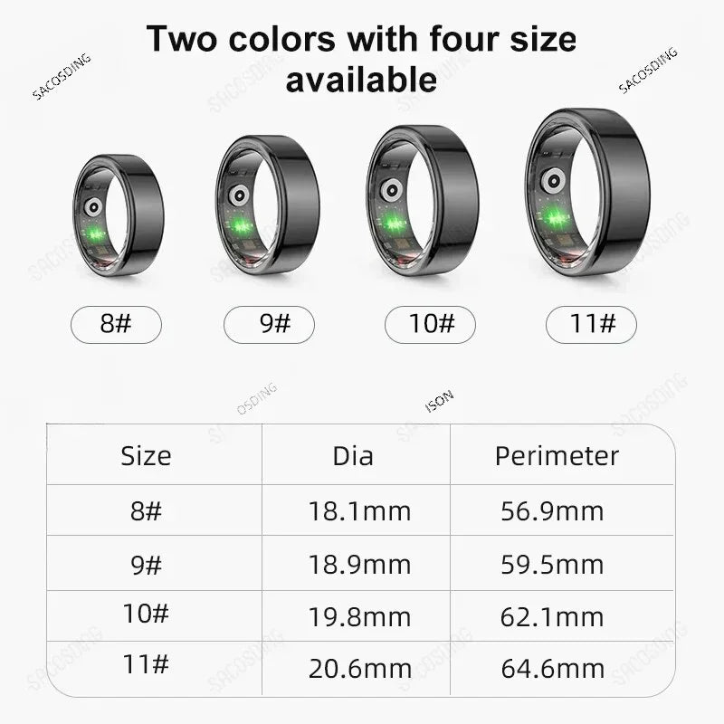 2024 NEW R02 Smart Ring Multifunctional Step Health Tracker Heart Rate Blood Oxygen Monitor Waterproof Men Women Sleep Fitness