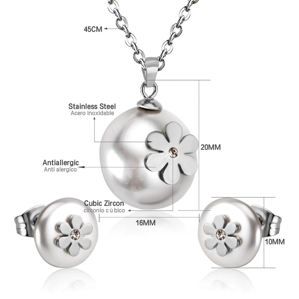 Jewelry Sets Yellow Flowers Pendant Necklace Earrings Stainless Steel For Women Gold Color 2023 Trendy Summer Wholesale